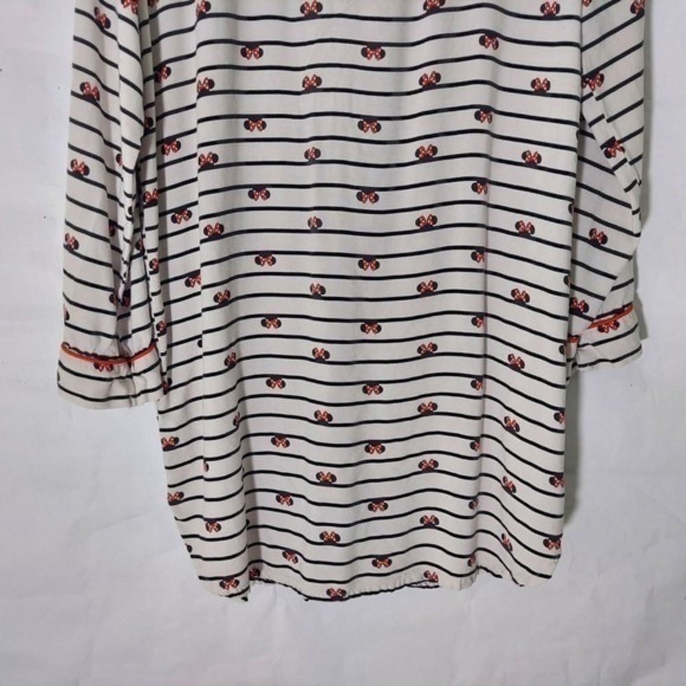 Disney Sleepshirt Women M White Mickey Lounge Sleepwear Button Cozy Nightshirt - Picture 8 of 11